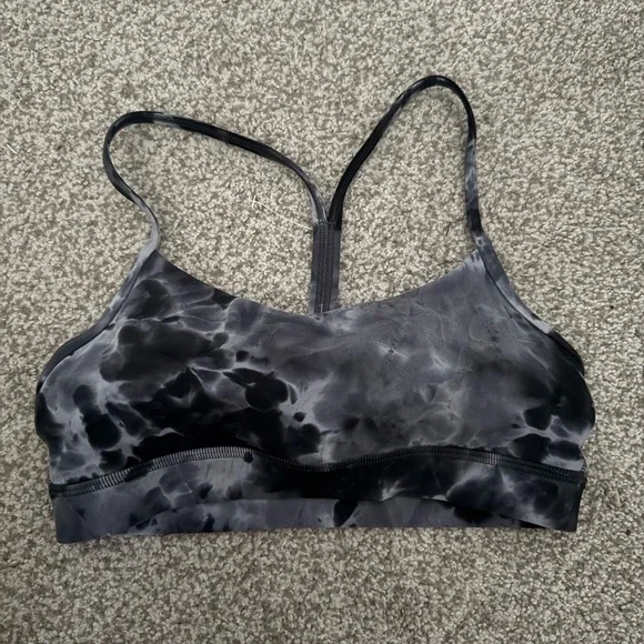 lululemon athletica Black and Gray Tie-Dye Sports Bra - Picture 1 of 3